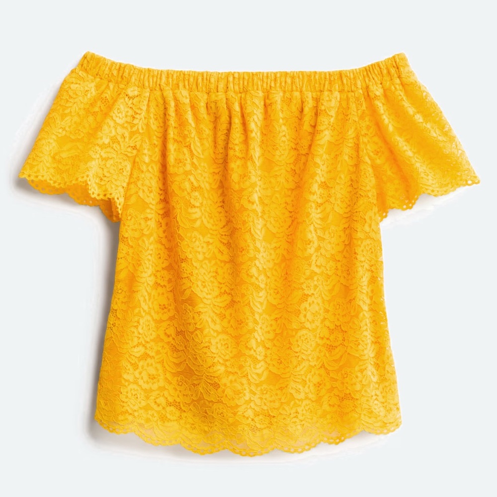 Alloy Off-Shoulder Ruffled Lace Blouse XS